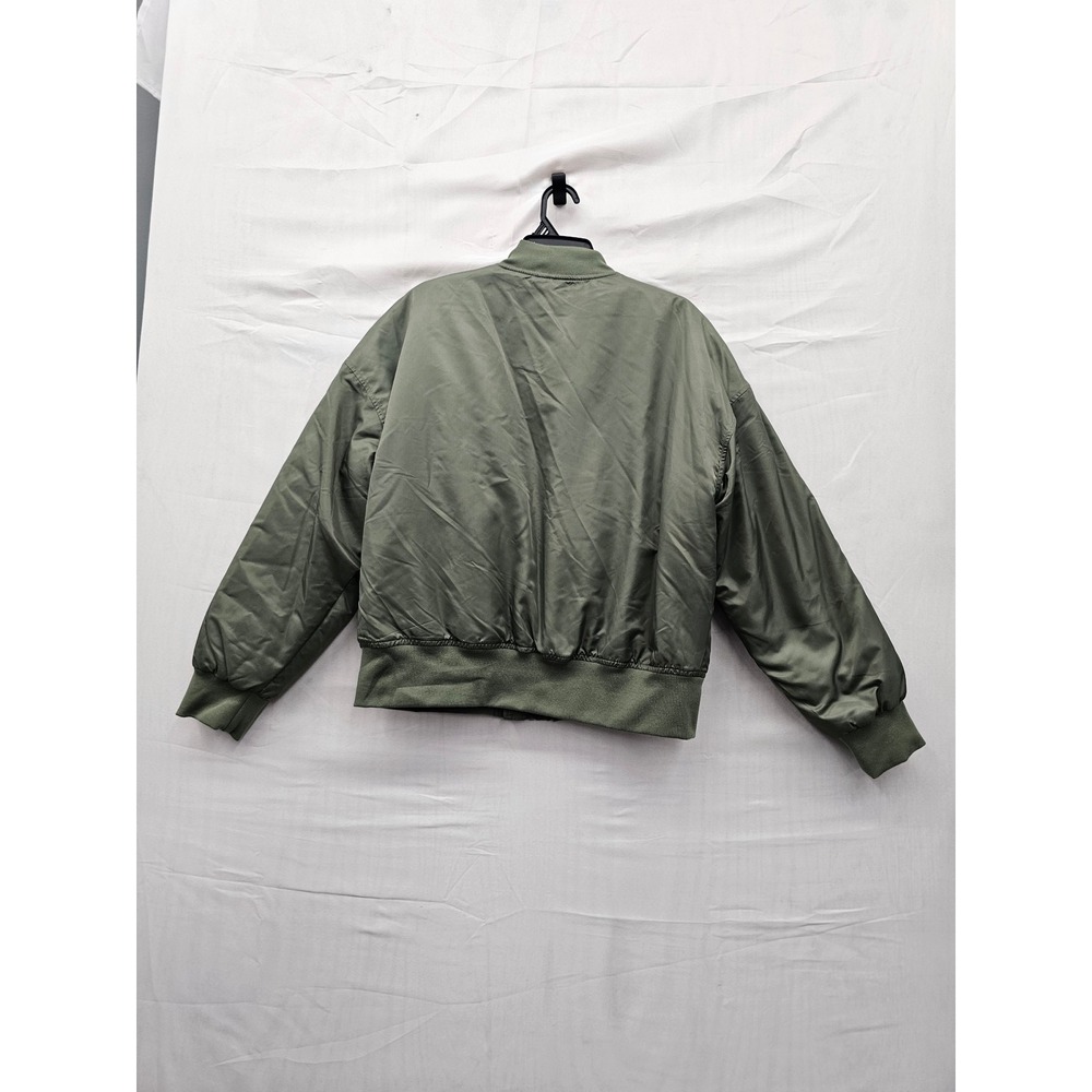 Universal Thread Womens Bomber Jacket Olive Nylon Blend Casual Size Medium - Picture 2 of 7